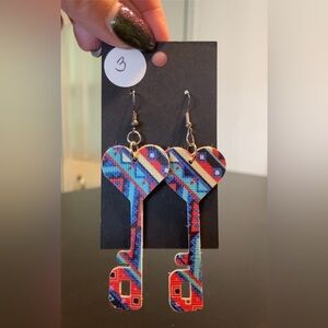 Faux Leather double sided Earrings